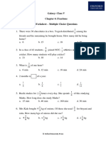 Galaxy: Class V Chapter 4: Fractions Worksheet - Multiple Choice Questions