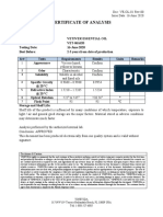 Certificate of Analysis: Vinevida 317 NW 10 Terrace Hallandale Beach, FL 33009 USA Tell: 1-888-527-6805