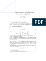 Theoretical Cosmology and Astrophysics Lecture Notes - Chapter 7