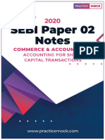 Sebi Grade A 2020: Accountancy: Accounting For Share Capital Transactions