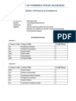 Department of Commerce Fuuast Islamabad Bachelor of Science in Commerce