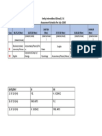 Amity International School, P.V. Assessment Schedule For July-2020