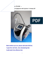 User Manual For TM-908 - : Cryolipolysis Equipment With Lipolaser Cavitation RF