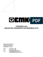 PRONEM-midi Register Address For Modbus Rtu