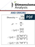 Dimensional Analysis and Errors