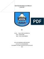 Problem Knowledge Materials " Ceramic ": Name: Diogo Rinaldi Freitas NIM: 1701010110068 Dep: Civil Enginerring