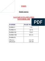 Sas Part-Ii Examination NOVEMBER, 2009: Index