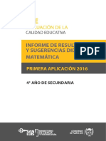 Informe de Resultado - Matematica - 4to Año