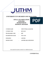 Universiti Tun Hussein Onn Malaysia Final Examination (Online) Semester Ii SESSION 2019/2020