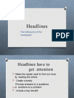 Headlines: The Billboards of The Newspaper