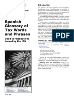 English-Spanish Glossary of Tax Words and Phrases: Used in Publications Issued by The IRS