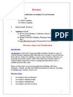 Elevators: Electrical Load Classification According To Load Function Lighting Load