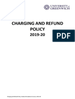 Charging and Refund Policy, Student & Academic Services, 2019-20