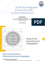 Lecture 2: Physical Geography and Interaction With Environmental Science