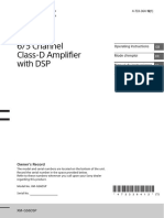 6/5 Channel Class-D Amplifier With DSP: Operating Instructions Mode D'emploi Manual de Instrucciones