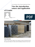 Granite: Price List, Introduction, Colour, Features and Application of Granite