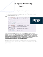 Digital Signal Processing: Name: Roll No: Aim