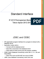 Standard Interface: IF-2213 Pemrograman Basis Data Tahun Ajaran 2012-2013