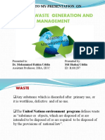 Waste Generation and Management