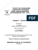 "A Study On Consumer Behaviour Towards Sree Saradhaambal Automobiles Pvt. LTD., Namakkal