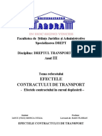 REFERAT - Dreptul Transporturilor - Efectele Ctr. de Transport