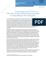 Urban Food Systems and COVID-19: The Role of Cities and Local Governments in Responding To The Emergency