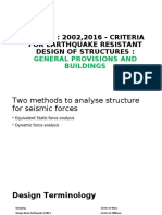 IS 1893: 2002,2016 - CRITERIA For Earthquake Resistant Design of Structures