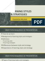 Learning Style Strategies - Sidra Javed