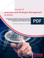 Influence of Project Risk Management Practices On Performance of Telecommunication Network Modernisation Projects in Kenya