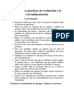 Las Buenas Prácticas de Evaluación y Retroalimentación