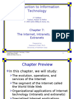 To Information Technology: The Internet, Intranets, and Extranets