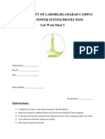 The University of Lahore, Islamabad Campus Course: Power System Protection Lab Work Sheet 3