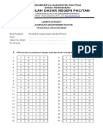 Lembar Jawaban Us Pai - 2019-2020