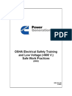 OSHA Electrical Safety Training and Low Voltage ( 600 V.) Safe Work Practices