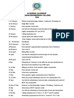 Academic Calendar Assam Engineering College 2020