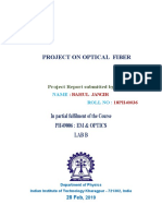 Project On Optical Fiber: in Partial Fulfilment of The Course PH49006: EM & OPTICS Lab B