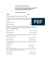 Evaluaciòn de Matemàticas 3 Periodo