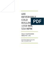 6HI Reversible Cold Rolling 1350 MM, 550 MPM: Client: PLASTOCHEM India Pvt. LTD