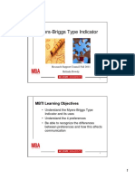 Myers-Briggs Type Indicator: MBTI Learning Objectives