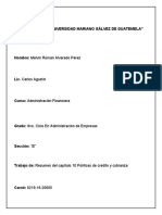 Resumen Politicas de Creditos y Cobranza, Melvin Alvarado