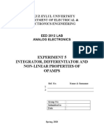 Experiment 5 Integrator, Differentiator and Non-Linear Properties of Opamps