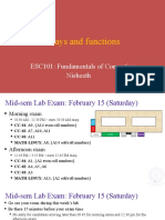 Arrays and Functions: ESC101: Fundamentals of Computing Nisheeth