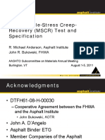 The Multiple-Stress Creep-Recovery (MSCR) Test and Specification