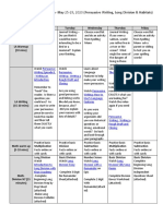 Grade 4 Weekly Learning Plan-May 25-29, 2020 (Persuasive Writing, Long Division & Habitats)