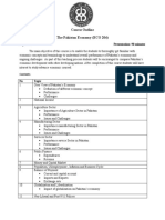 Course Outline The Pakistan Economy (1) - 2