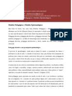 Ficha de Leitura (Modelos Pedagógicos e Modelos Epistemológicos)