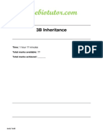 3B Inheritance: Time: 1 Hour 17 Minutes Total Marks Available: 77 Total Marks Achieved