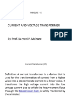 Current and Voltage Transformer: Module - 6