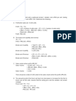 Maranan, A2A - Break Even Point Analysis