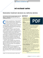 Approximal and Occlusal Caries Lesions: Restorative Treatment Decisions by California Dentists